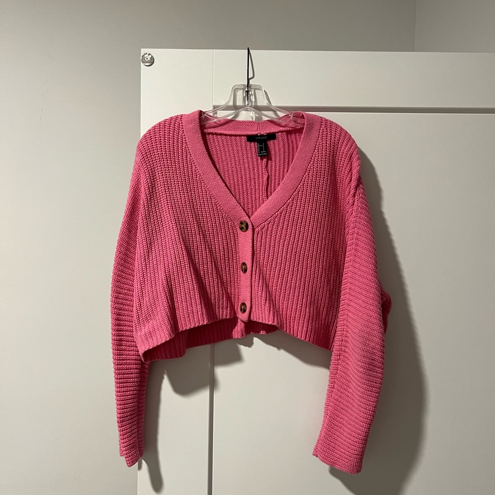 Pink cropped cardi